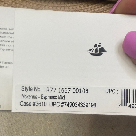 Brahmin Mini Layla Espresso Mist Black and Cream-Embossed Satchel/small wallet. - Picture 5 of 17